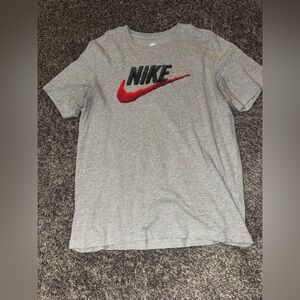 Nike Heather Gray Tee with White Print